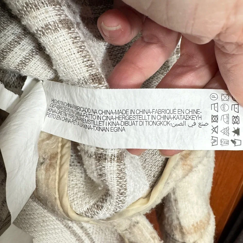 ZARA Plaid Shacket Oversized S Beige Brown Grunge Cabincore Fall‎ Layering Chore